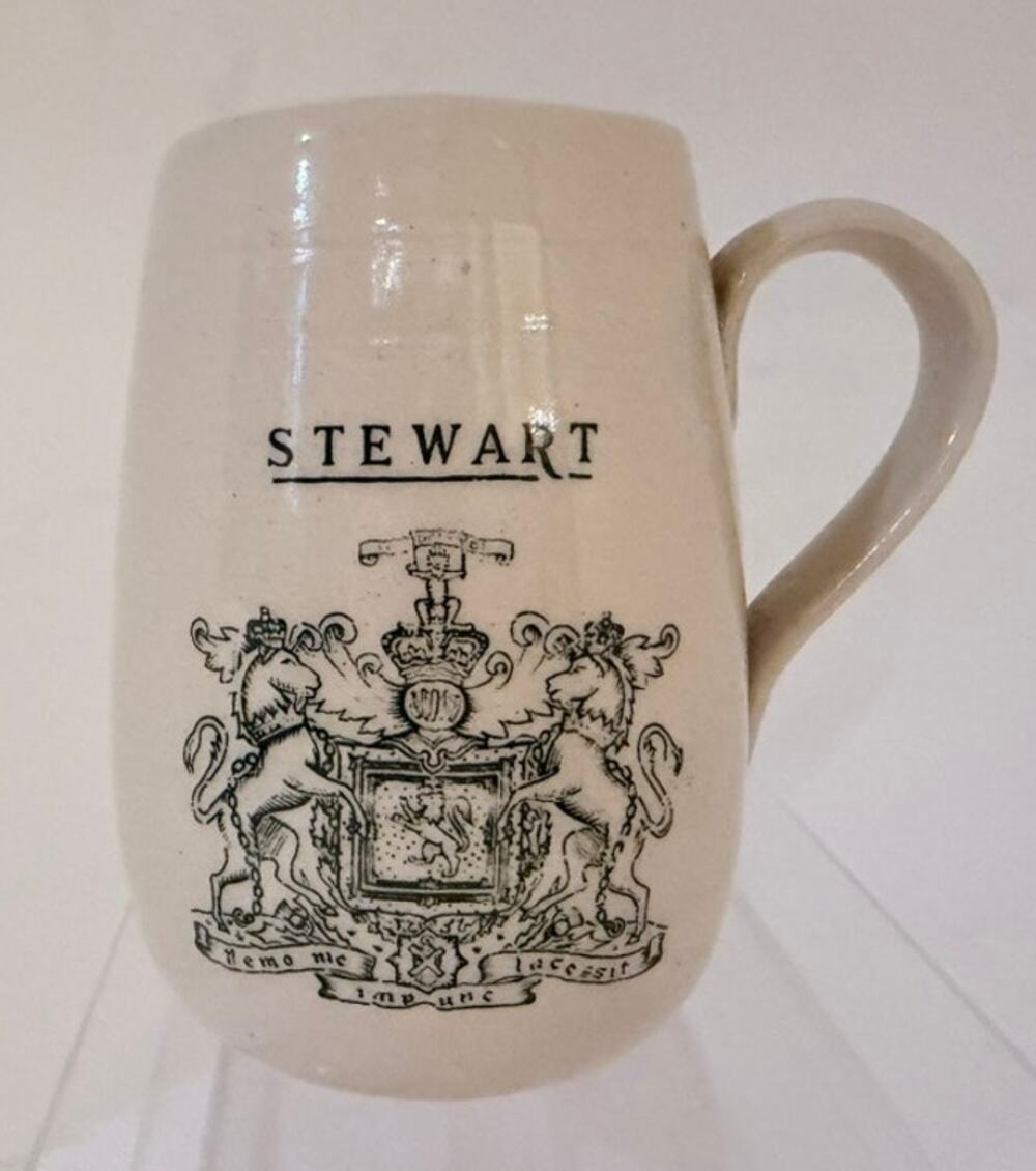 Vintage STEWART Clan Crest Buchan Stoneware Portobello Scotland Tankard Heritage